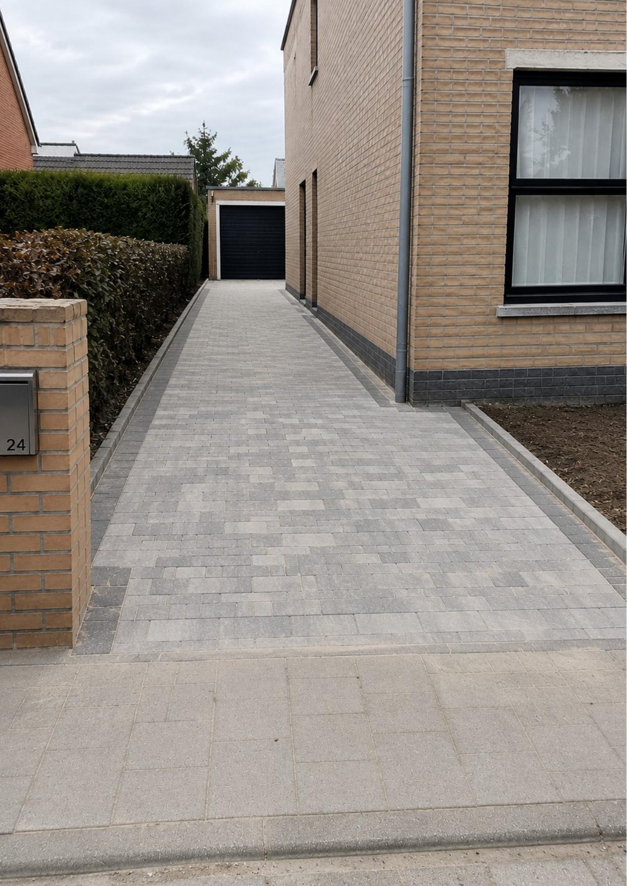 Na foto van klinkeroprit aangelegd door OZ Tech — realisatie 1